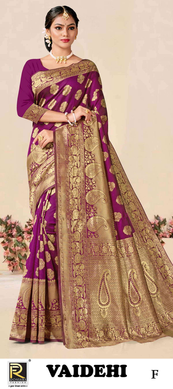 Ronisha Vaidehi Designer Silk Sarees Catalog
